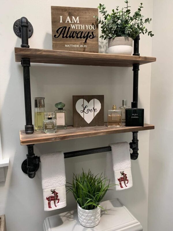 Bathroom Shelves Stylish Storage Rustic Design