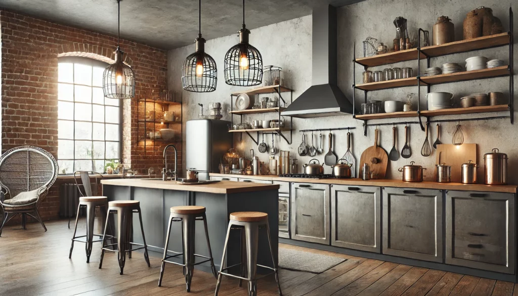 A Modern Kitchen With Industrial Decor