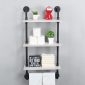 Decorative Industrial Pipe Shelf With Rustic Wood 3T 2