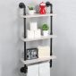 Decorative Industrial Pipe Shelf With Rustic Wood 3T