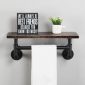 Decorative Industrial Pipe Shelf With Rustic Wood Retro Black 2