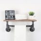 Decorative Industrial Pipe Shelf With Rustic Wood Retro Grey 2