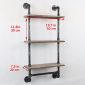 Decorative Industrial Pipe Shelf With Rustic Wood Retro Grey 3T 1