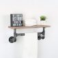 Decorative Industrial Pipe Shelf With Rustic Wood Retro Grey