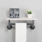 Decorative Industrial Pipe Shelf With Rustic Wood Retro White 2