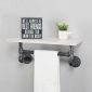 Decorative Industrial Pipe Shelf With Rustic Wood Retro White 3