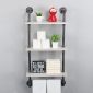 Decorative Industrial Pipe Shelf With Rustic Wood Retro White 3T 2