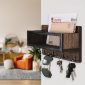 Entryway Mail And Key Holder Rack Brown 1