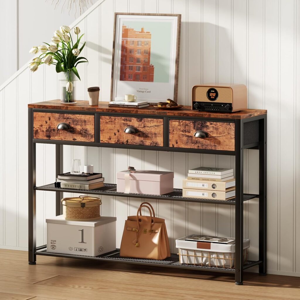 Entryway Table Industrial Console Sleek Design 3