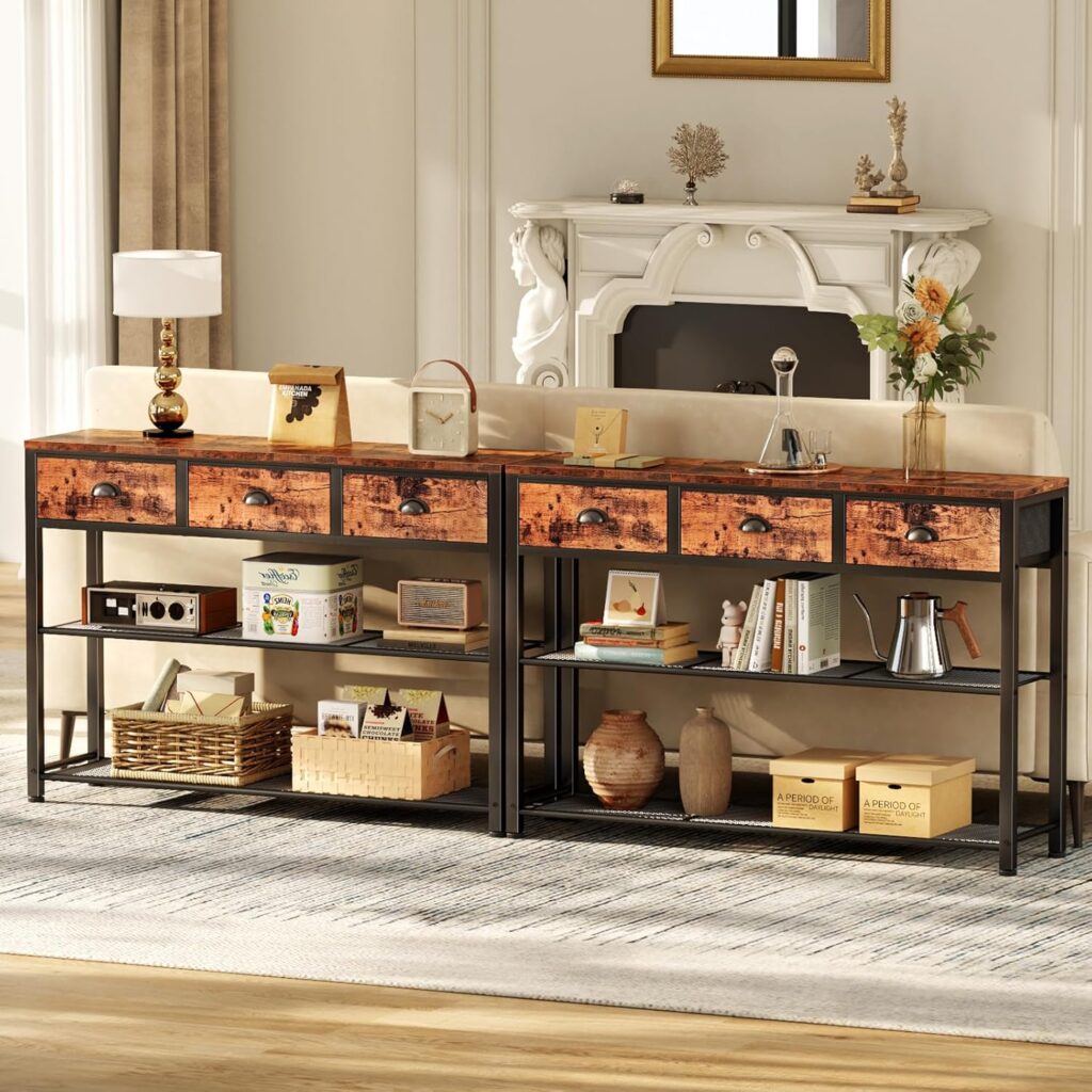 Entryway Table Industrial Console Sleek Design 4
