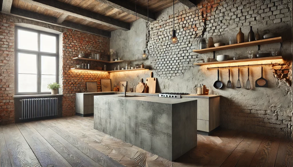 Exposed Kitchen Concrete Walls - 02