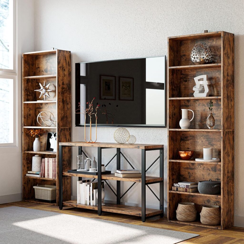 Functional Industrial Bookshelves for Home And Office livingroom