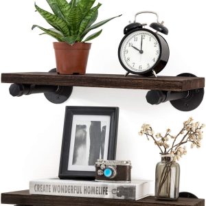 Home Decor Rustic Wood Industrial Shelves