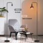 Industrial Standing Lamp with Decorative Glass Shade comparison