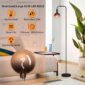 Industrial Standing Lamp with Decorative Glass Shade details