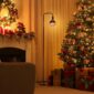 Industrial Standing Lamp with Decorative Glass Shade for holiday