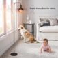 Industrial Standing Lamp with Decorative Glass Shade stable