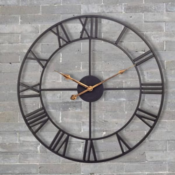 Industrial Wall Clock Large Quiet Non-Ticking Design