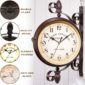 Industrial Wall Clock Outdoor Double Sided 3