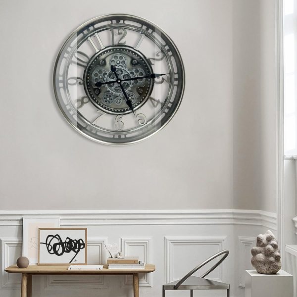 Industrial Wall Clock Vintage Style Timepiece 6