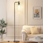 Modern Industrial Floor Lamp with Glass Shade