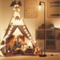 Modern Industrial Floor Lamp with Glass Shade children room