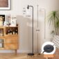 Modern Industrial Floor Lamp with Glass Shade dimension