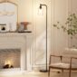Modern Industrial Floor Lamp with Glass Shade living room