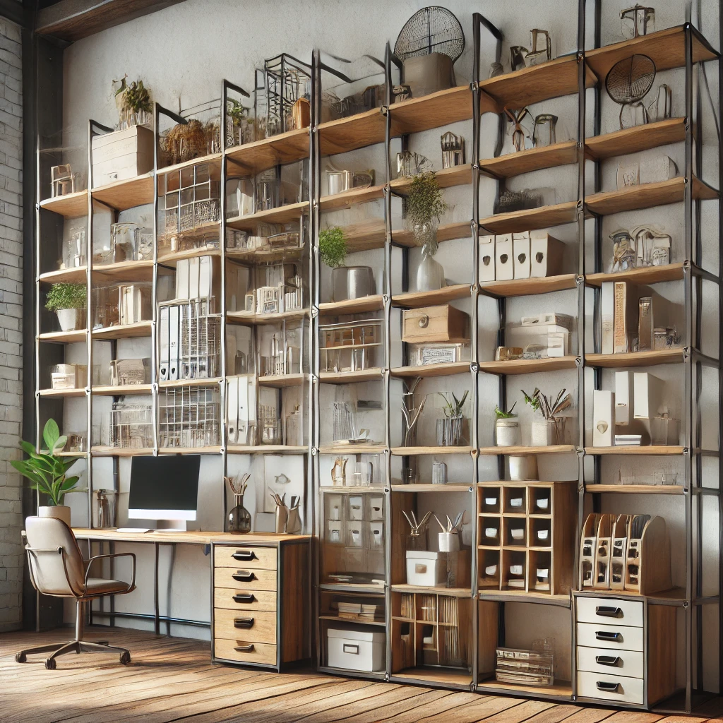 Open Shelving Industrial-Inspired Office - 06