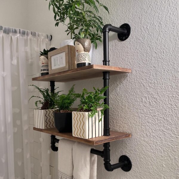 Pine Wood Shelves Rustic Floating Design