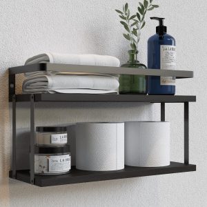 Rustic Guardrail Floating Shelves Wall Mounted Decor