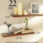 Rustic Wall Mounted Shelves Perfect for Decor holds up to 22lbs