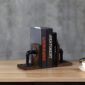 Rustic Wood Bookends Decorative Desk Accessories 2