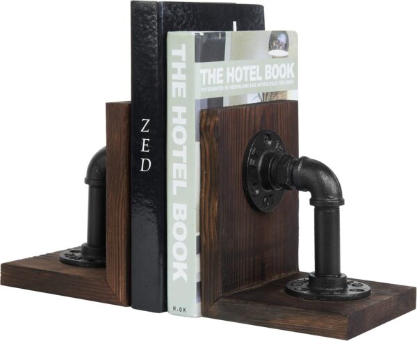 Rustic Wood Bookends Decorative Desk Accessories