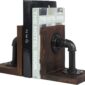 Rustic Wood Bookends Decorative Desk Accessories