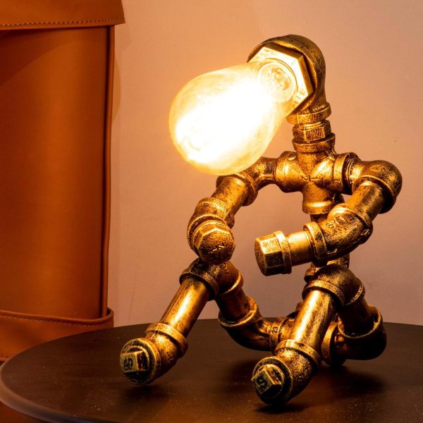 Steampunk Industrial Table Water Pipe Lamp Lighting Design 5