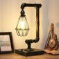 Vintage Steampunk Table Lamp with USB and Metal Design 5